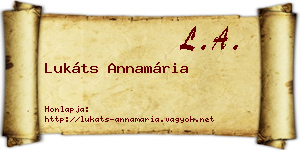 Lukáts Annamária névjegykártya